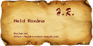 Held Roxána névjegykártya